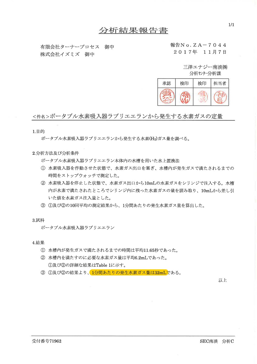 ポータブル水素吸入器ラブリエエラン